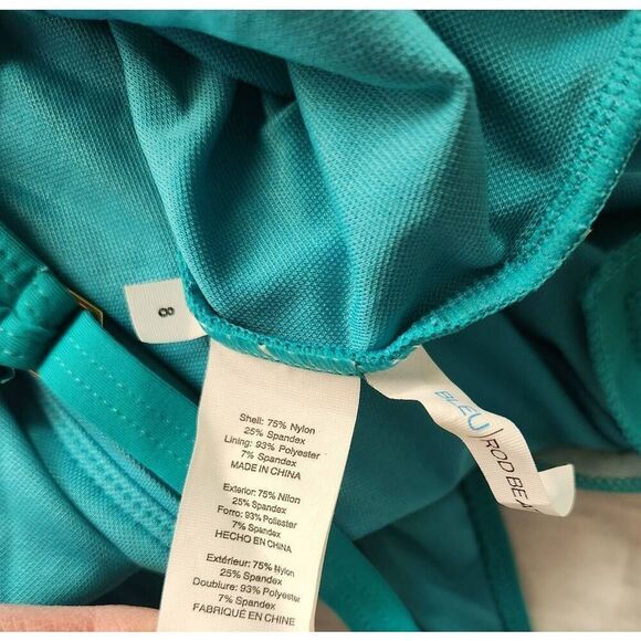 Bleu Rod Beattie Parade Found Plunge Beaded One Piece Swimsuit Size 8 - Picture 7 of 7